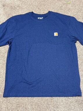 K87 Workwear Pocket T-Shirt in a blue heather shade.